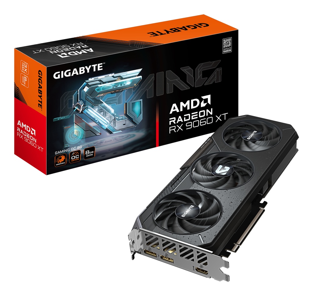 [99355798] GIGABYTE Radeon RX 9060 XT GAMING OC 8G Graphics Card - 8GB GDDR6, 128bit, PCI-E 5.0, 3320 MHz Core Clock, 2 x DisplayPort, 1 x HDMI, GV-R9060XTGAMING OC-8GD