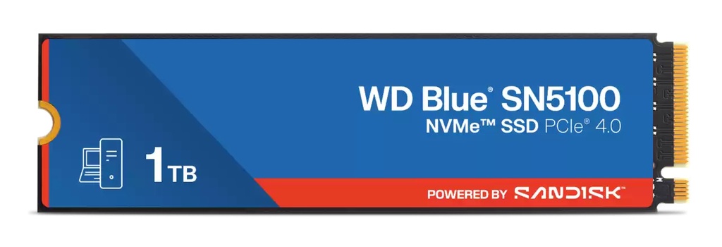 [21058028000] WD Blue SN5100 SSD 1 TB internal M.2 2280 PCIe 4.0 894 GB - 1,304 SSDs WDS100T5B0E-00CPE0