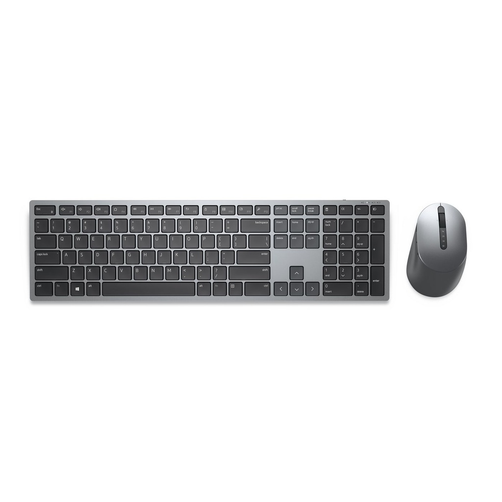[10161809000] Dell Pro Plus Keyboard and Mouse KM7321W Belgian (AZERTY) Full-size (100%) Wireless RF Wireless + Bluetooth AZERTY gray Titanium Mouse included Input Devices