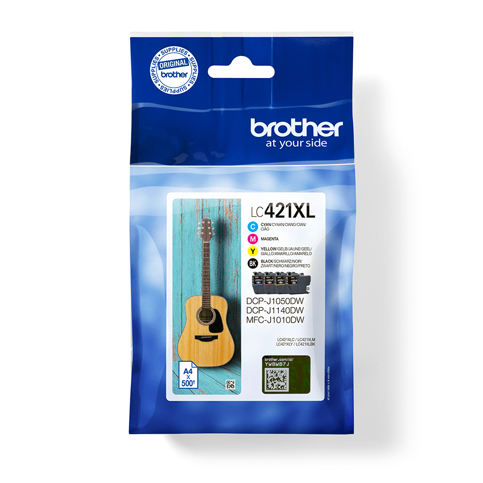 Brother LC-421XLVAL High (XL) Yield 500 pages 4 PC(s) Multi pack Cyan Original Ink Cartridges LC421XLVAL