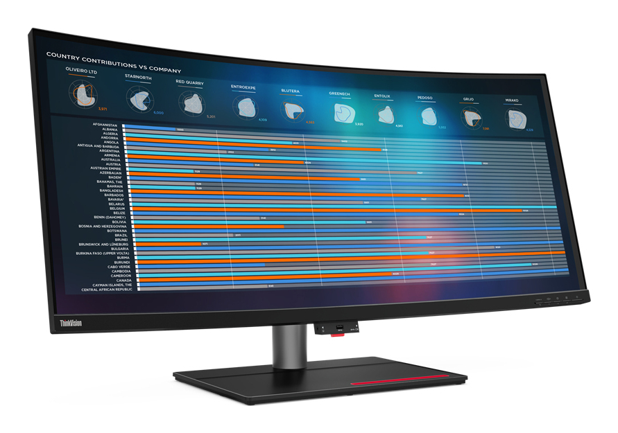 Lenovo ThinkVision P40w-20 100.8 cm (39.7 inch) 5120 x 2160 pixels 5K Ultra HD LED 6 ms Black Flat Screens