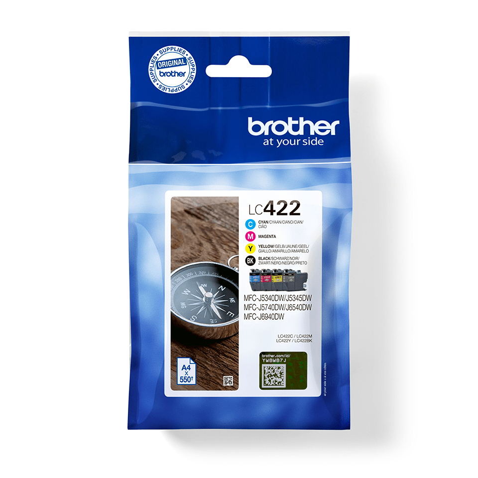 [12426281000] Brother LC422VAL Ink Cartridge Original Black, cyan, magenta, Yellow Ink Cartridges