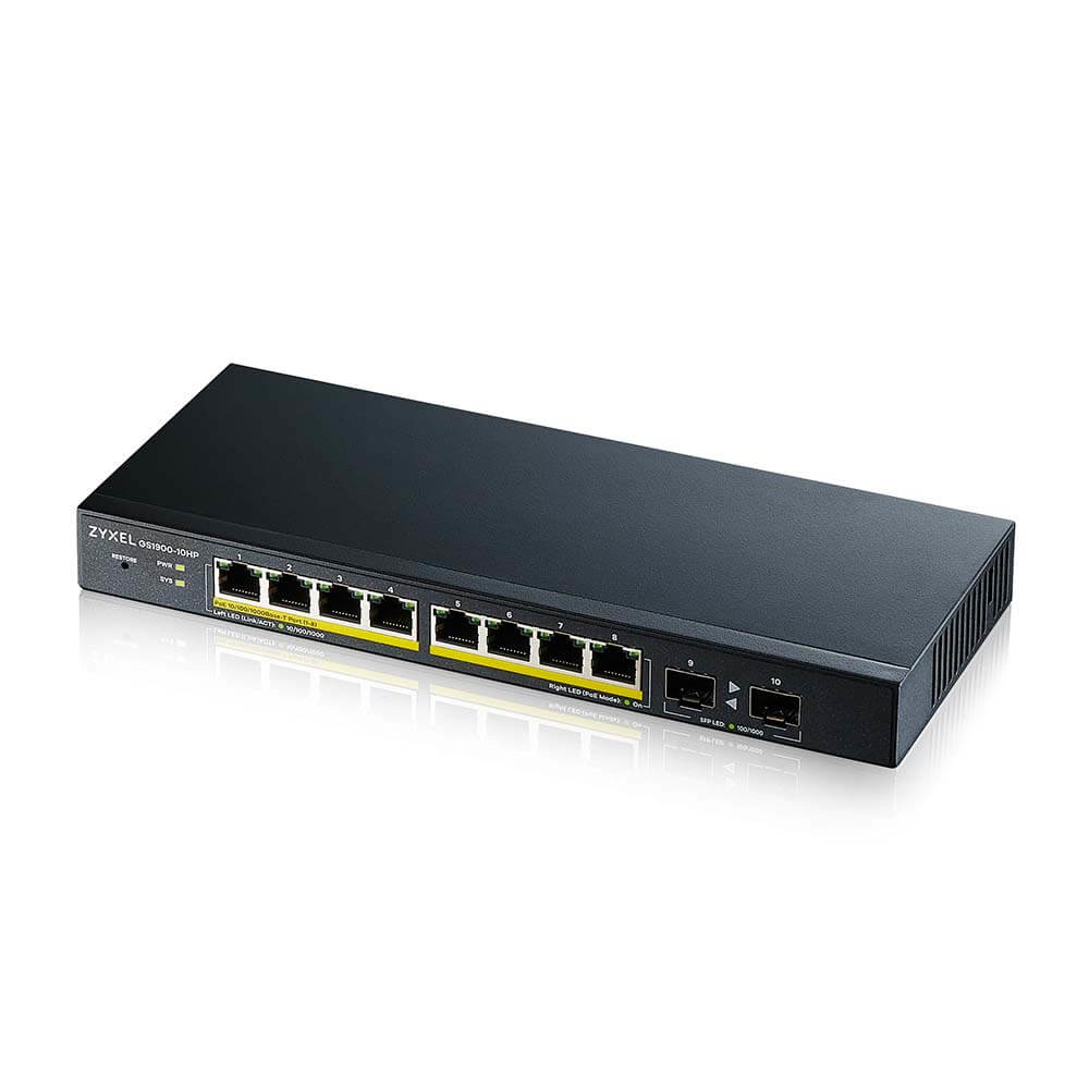 ZyXEL GS1900-10HP Managed L2 Gigabit Switch POE GS1900-10HP-EU0102F Network Equipment