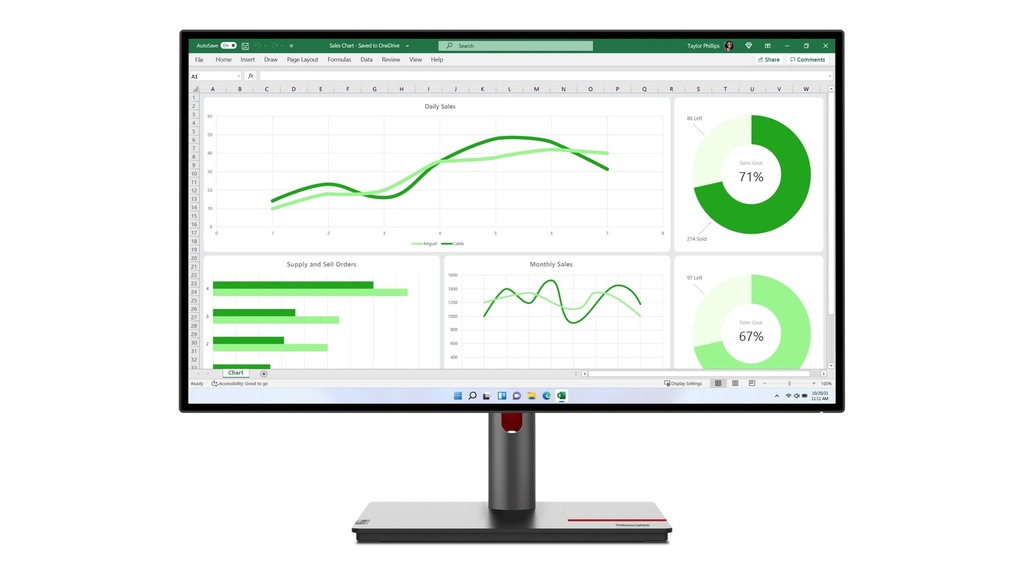 [13127535000] Lenovo ThinkVision P27q-30 27 inch (27 inch) 2560 x 1440 pixels 27-inch - 28" 6 Kg 24 Monitors 63A2GAT1EU