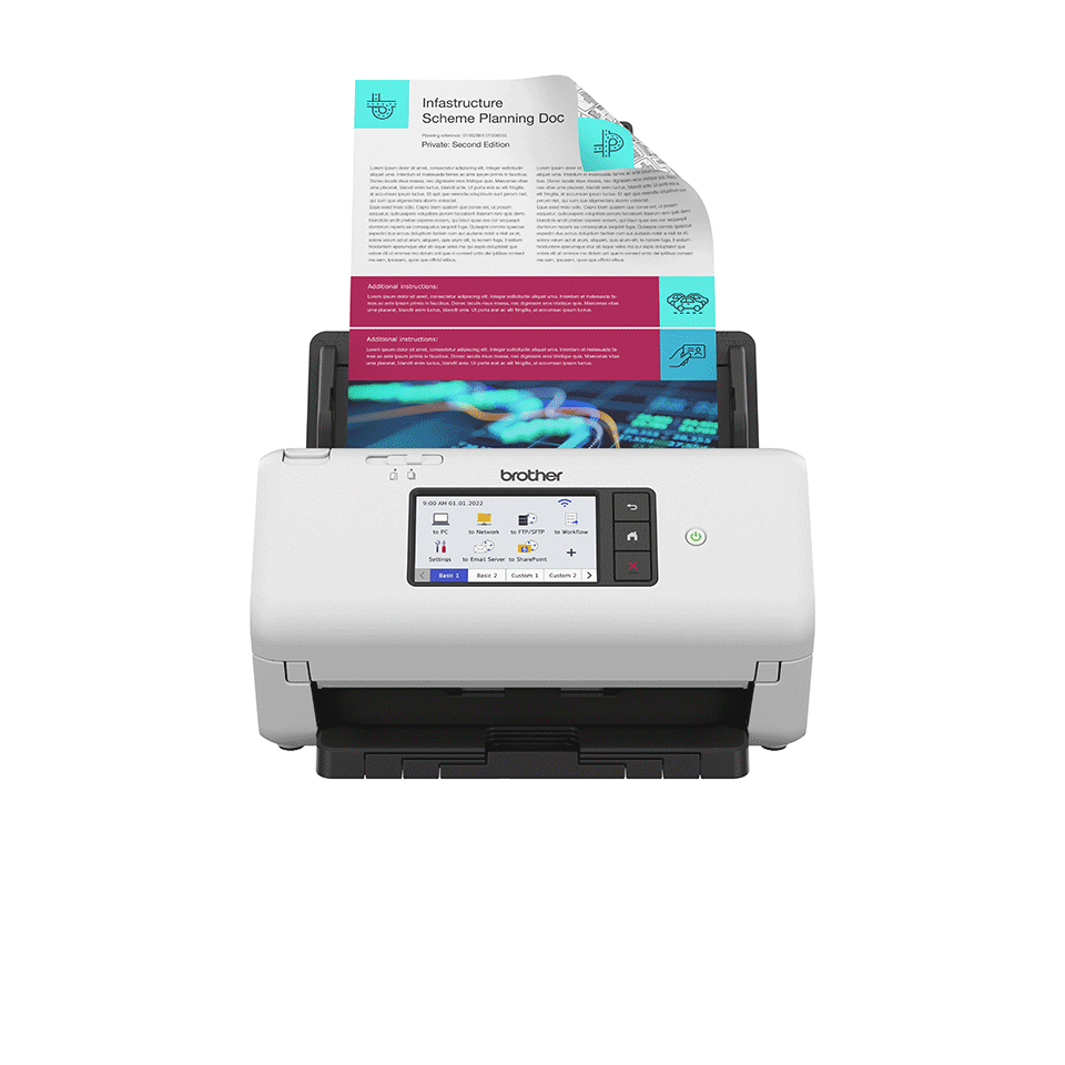 Brother 215.9 x 355.6 mm 600 DPI 1200 Document Scanners A4 ADS4700WRE1