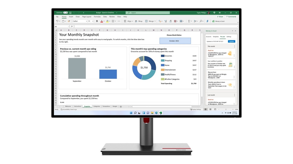 Lenovo ThinkVision P27h-30 27 inch (27 inch) 2560 x 1440 pixels 27-inch - 28" 6 Kg 24 Monitors 63A1GAT1EU