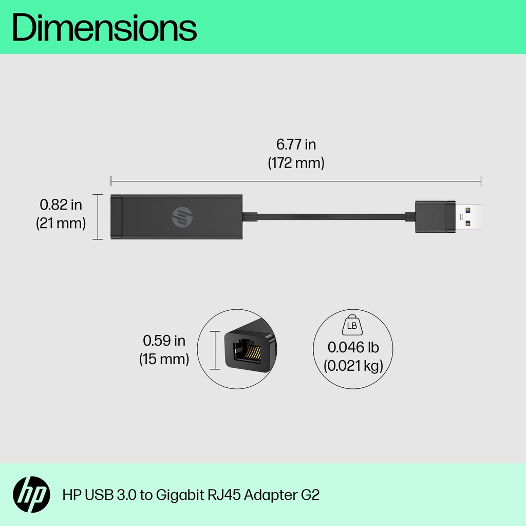 [13914292000] HP USB 3.0 to RJ45 Adapter G2 network adapter 3.0 Network Card 1,000 Mbps Interface Cards