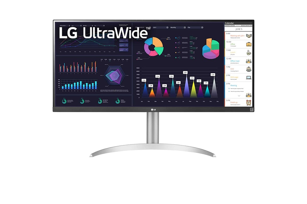 LG 34WQ650-W 34 inch (34 inch) 2560 x 1080 pixels WFHD LCD 5 ms Silver White Flat Screens