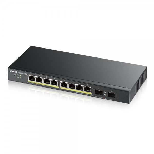 [14035252000] ZyXEL GS1900-8HP Switch Smart 8 x/1000 PoE+ 1 GBps Network Equipment