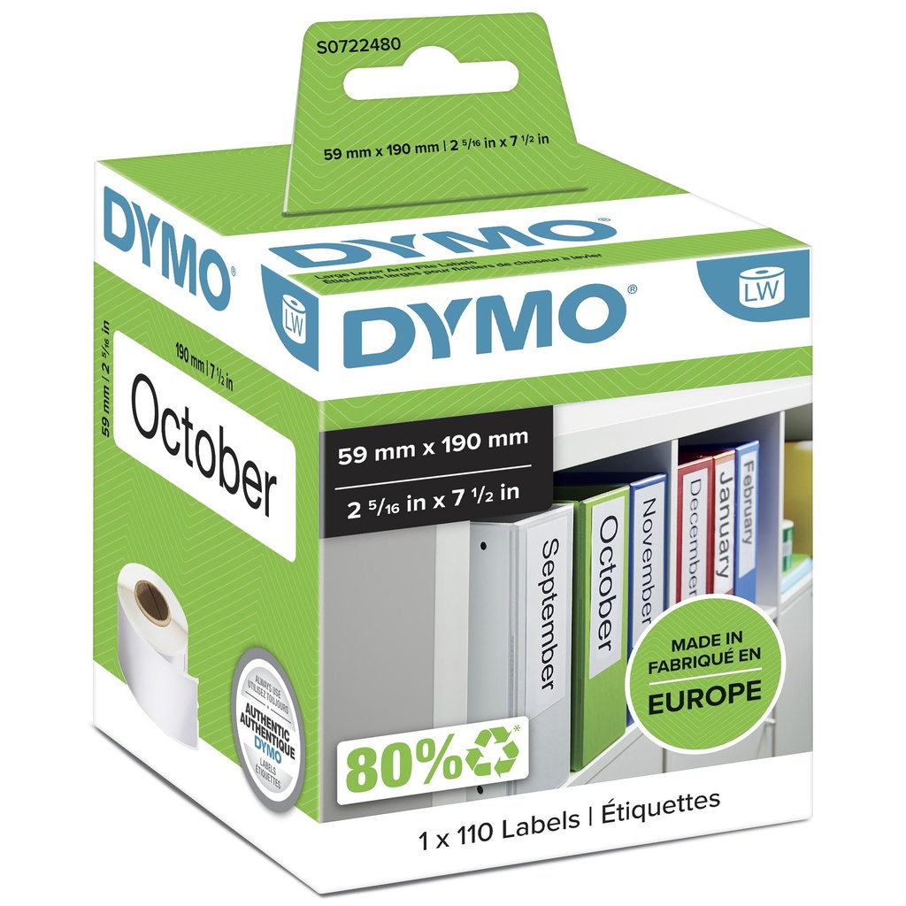 [145585000] Dymo labels for breite Ordner 1 Rolle a 110 Labels Rolls Printer Media