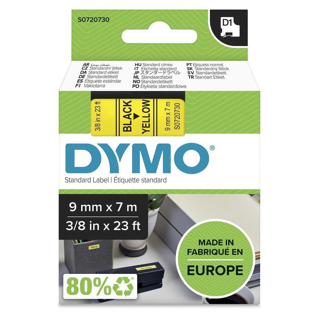 [145587000] Dymo label tape D1 40918 S0720730 Black auf yellow 1 St. Printer Media