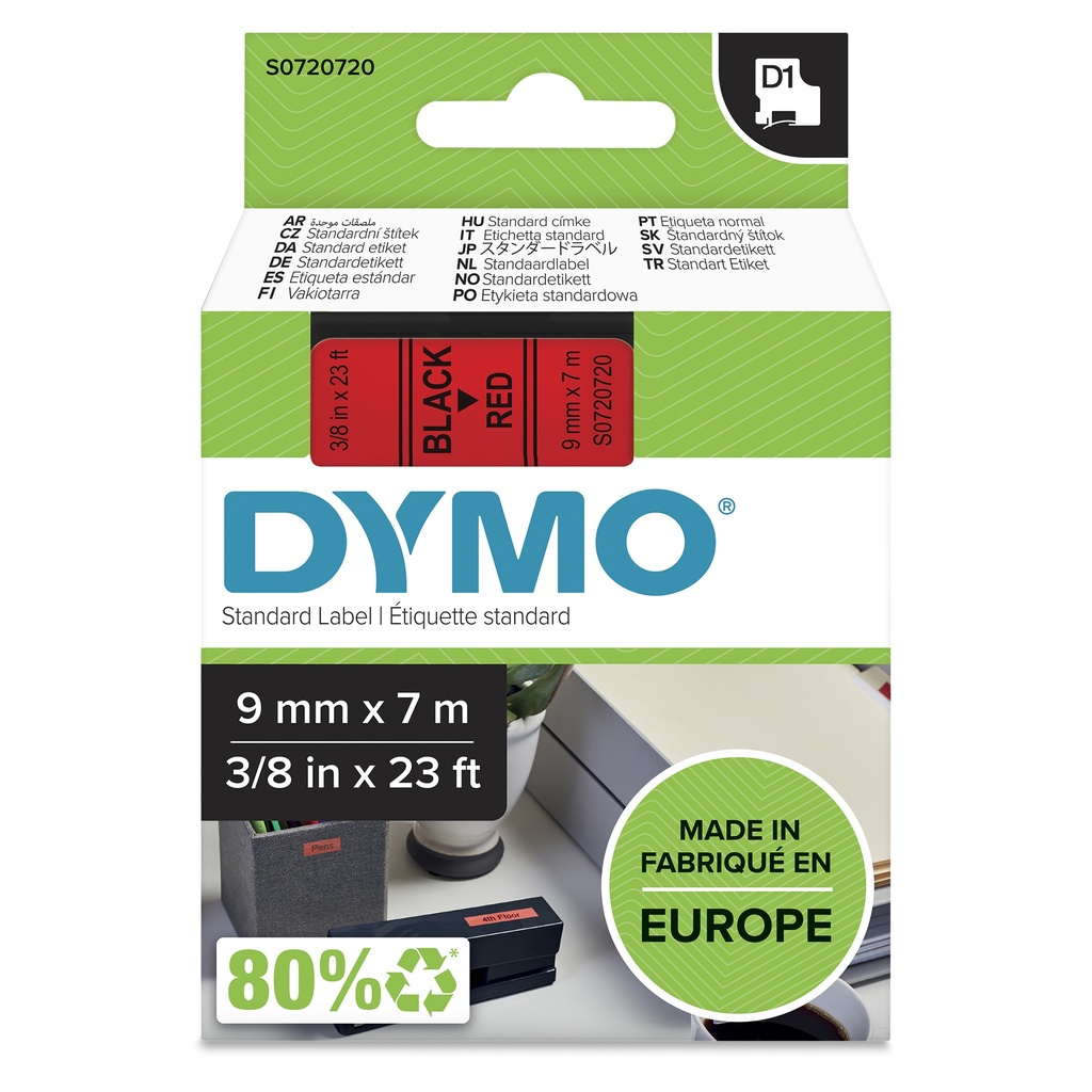 [146747000] Dymo label tape D1 40917 S0720720 Black auf red 1 St. Labels A1 Printer Media