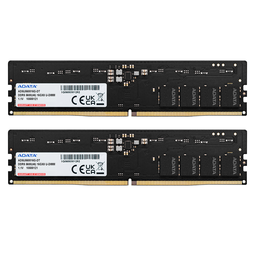 [14777126000] Adata DDR 5 5600 U-DIMM 32 GB 2 x 16 Memory 3,200MHz Modules AD5U560016G-DT