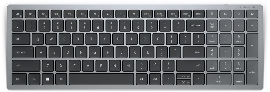 Dell Pro Plus Compact Keyboard KB740 German (QWERTZ) Full-size (100%) Wireless RF Wireless + Bluetooth Scissor key switch QWERTZ gray Black Input Devices