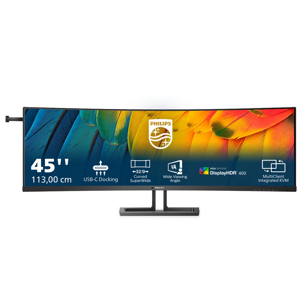 [14857042000] Philips 6000 series 113 cm (44.5 inch) 5120 x 1440 46 Inch Curved Business Monitor 45B1U6900C 32: 9 SuperWide with USB-C Monitors 45B1U6900C/00