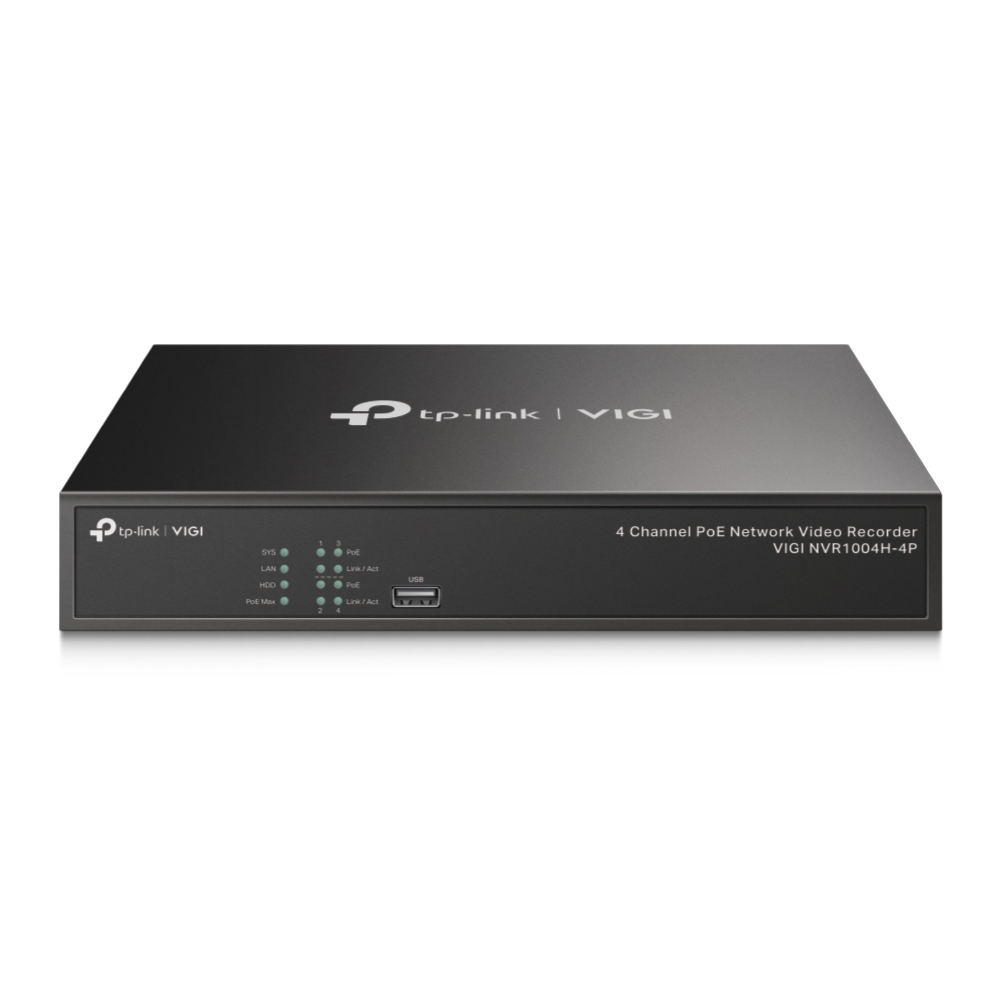 VIGI NVR1004H-4P 4 Channel PoE+ Network Video 0.1 GBps DHCP Network Equipment