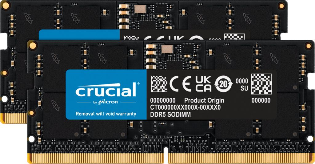 Crucial CT2K16G56C46S5 32 GB 2 x 16 GB DDR 5 5600 MHz 262-pin SO-DIMM Memory Modules
