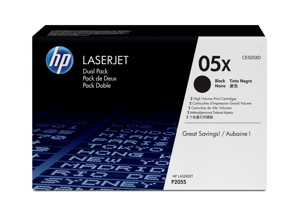 HP 05X 2-pack High Yield Black Original LaserJet 13000 pages Black 2 PC(s Toner Cartridges
