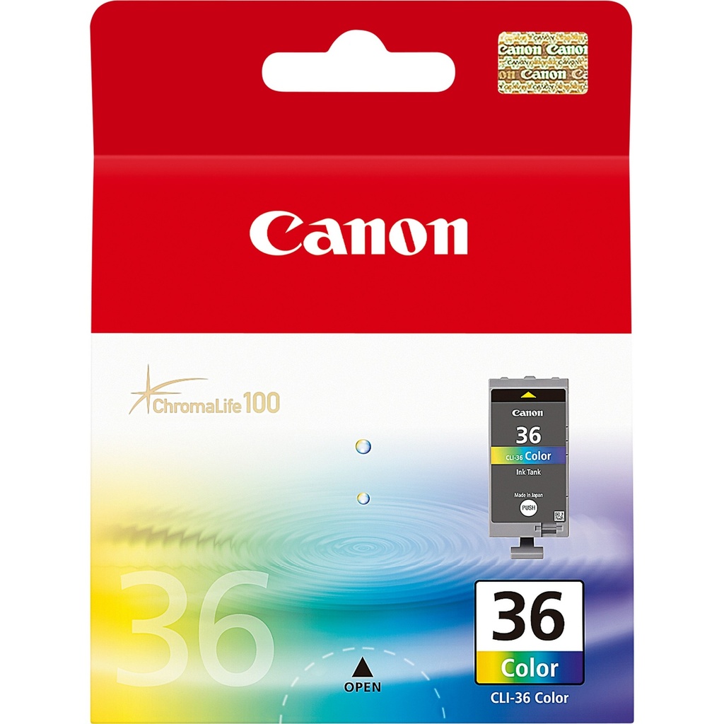 Canon CLI-36 Color C/M/Y Colour Ink Cartridge Standard Yield Pigment-based 249 Cyan Original Cartridges 1511B001