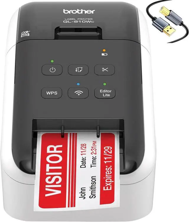 [15497426000] Brother QL-810WC DK Direct thermal 300 x 600 DPI 176 mm/sec Wired & Wireless Lithium-Ion (Li-Ion Printers