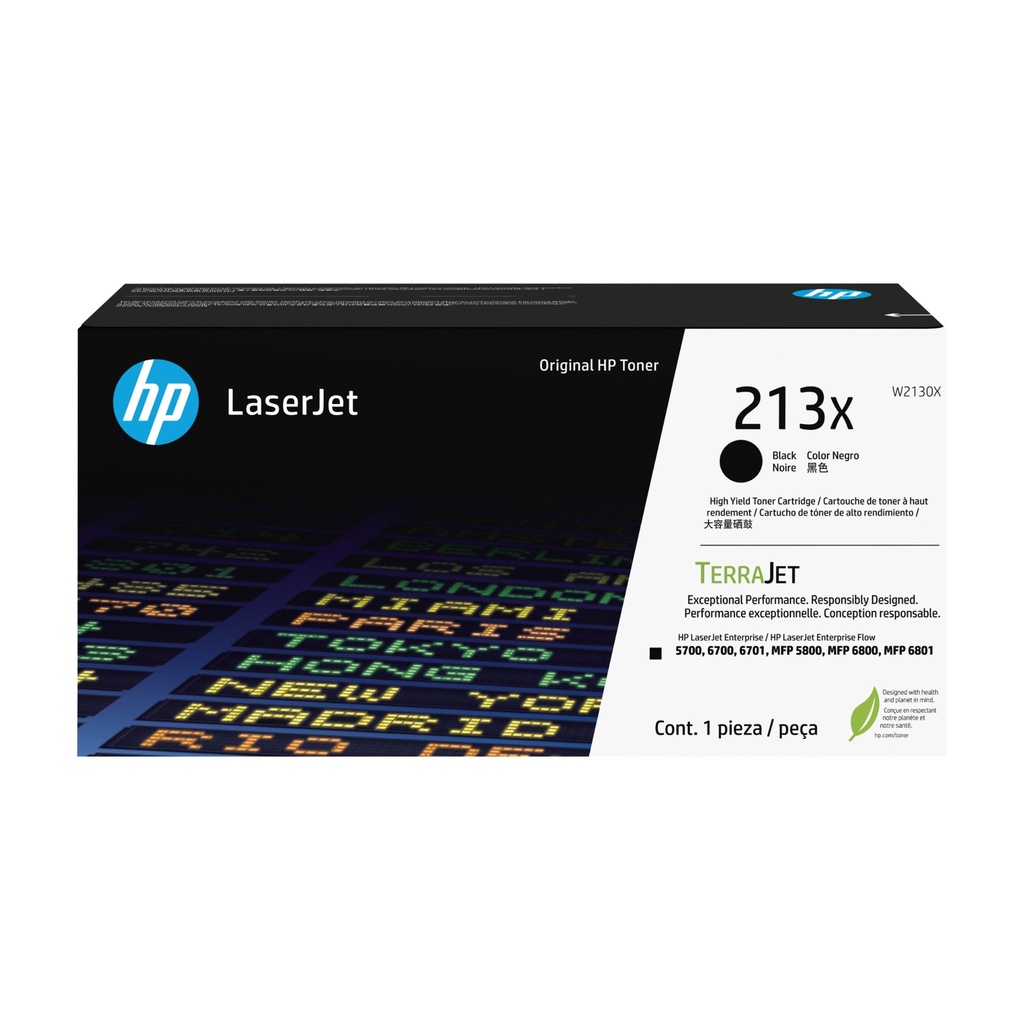 HP 213X High Yield Black Original LaserJet Toner Cartridge 9000 pages Cartridges W2130X