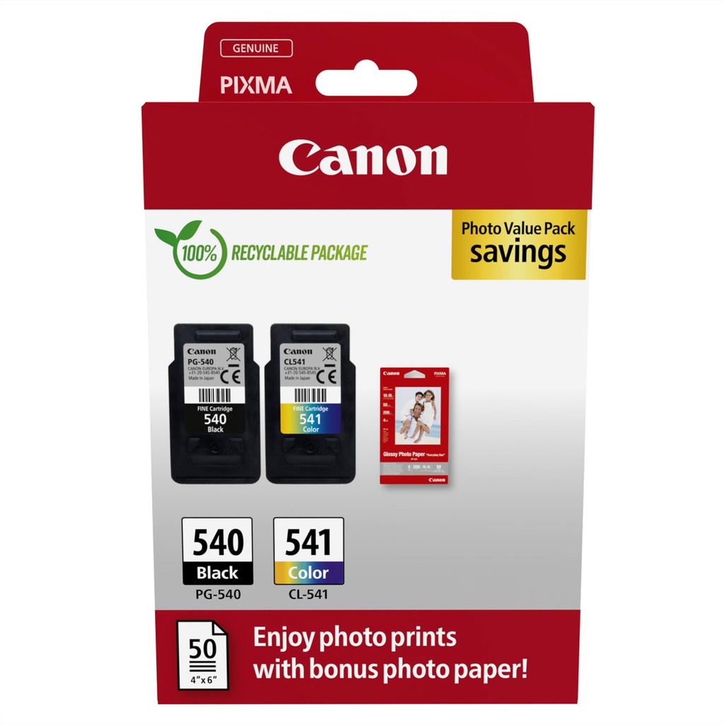 Canon PG-540 CL-541 Photo Value Pack Original Ink Cartridge Ink Cartridges