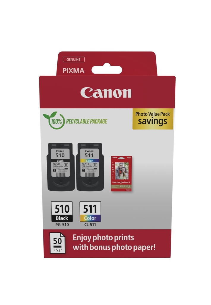 Canon 2970B017 Black Cyan Magenta Yellow 2 PC(s) Photo value pack Ink Cartridges