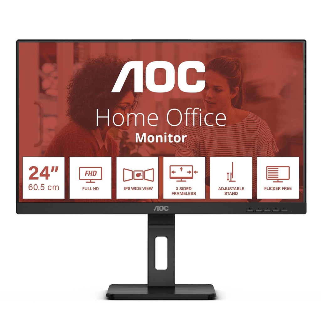 [16200500000] AOC E3 24E3QAF 23.8-inch (23.8 inch) 1920 x 1080 pixels Full HD LCD 4 ms Black Flat Screens