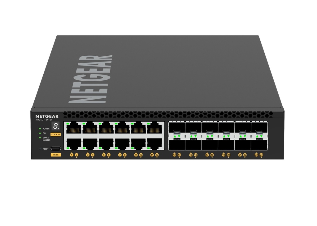 Netgear M4350-12X12F Managed L3 10G Ethernet (100/1000/10000) Full duplex Rack mounting 1U Network Equipment