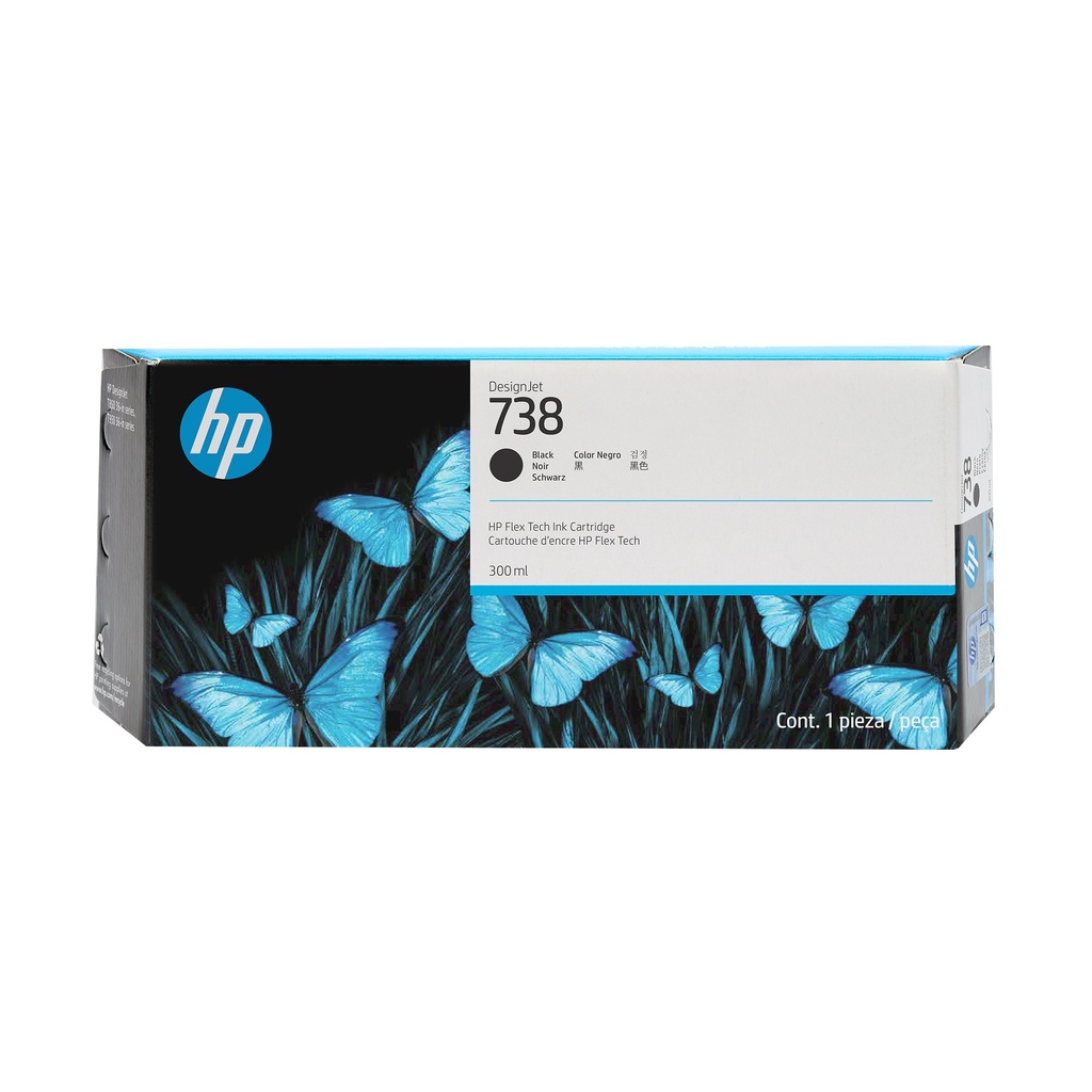 [16672462000] HP 738 300-ml Black DesignJet Ink Cartridge T850 T950 Original Cartridges 498N8A