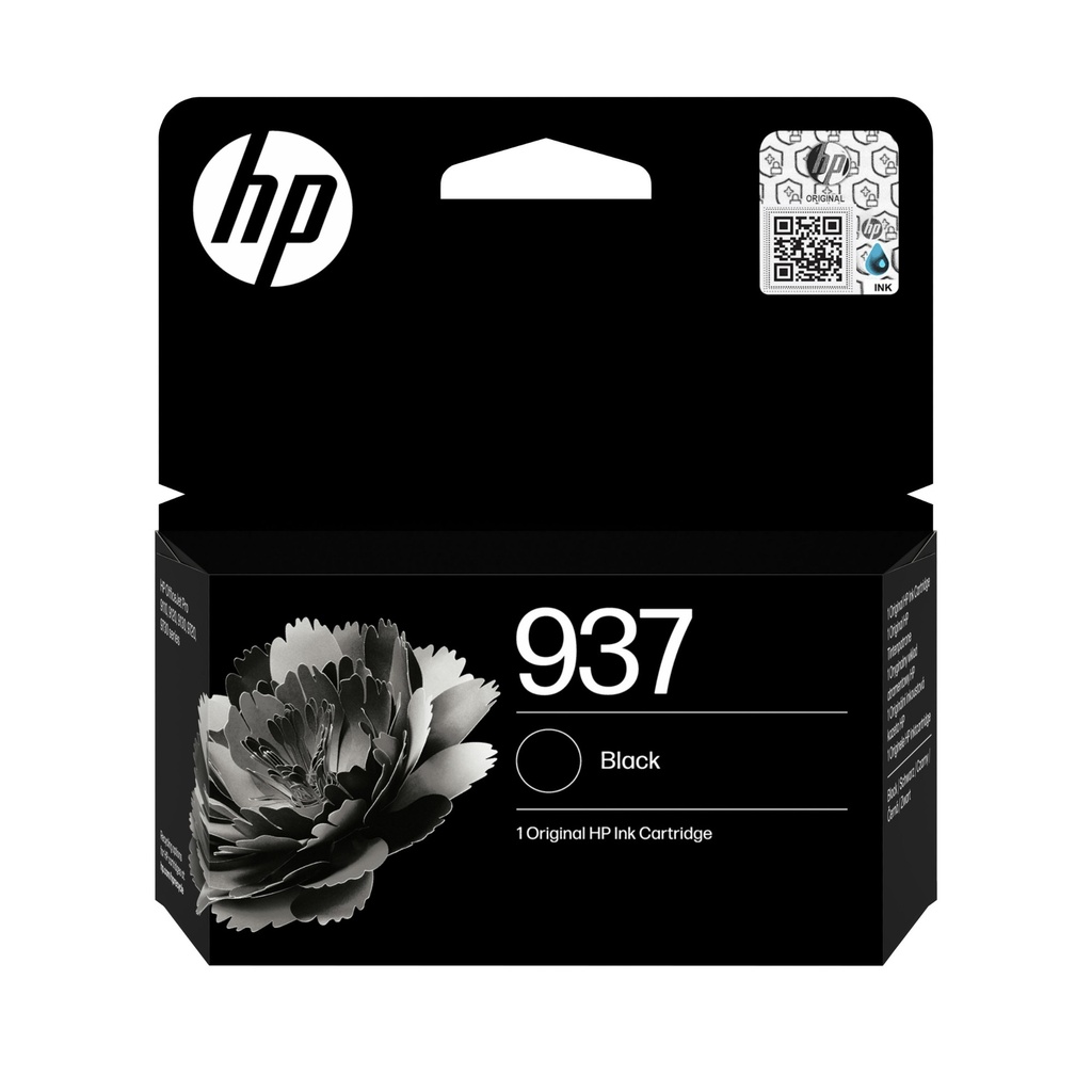 HP 937 Black Original Ink Cartridge Standard Yield Black 1 PC(s) 1250 pages Single pack Ink Cartridges