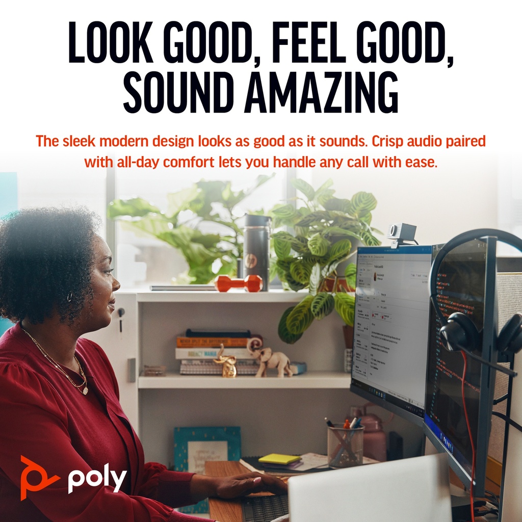 [17617602000] Poly HP Poly Blackwire 3320 Stereo Microsoft Teams Certified USB-C Headset +USB-C/A Adapter 131 g Audio Equipment