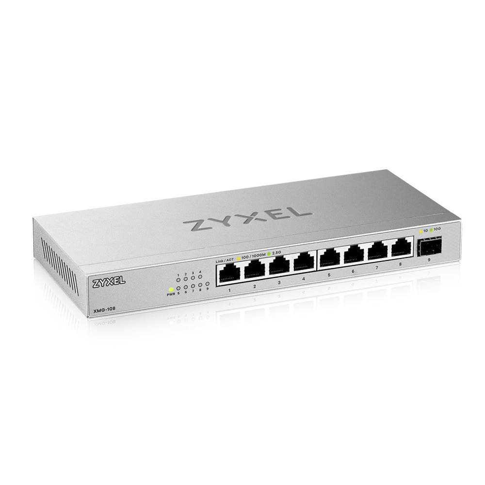 ZyXEL XMG-108 25G+ 1 SFP+ desk-top MultiGig unmanaged Switch Switch 1 GBps Network Equipment