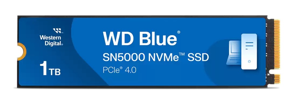 [19013653000] WD SSD M.2 Blue Sn5000 PCIe NVMe read/write 5150/4900 IOPS 730T/770T 894 GB - 1,304 SSDs WDS100T4B0E