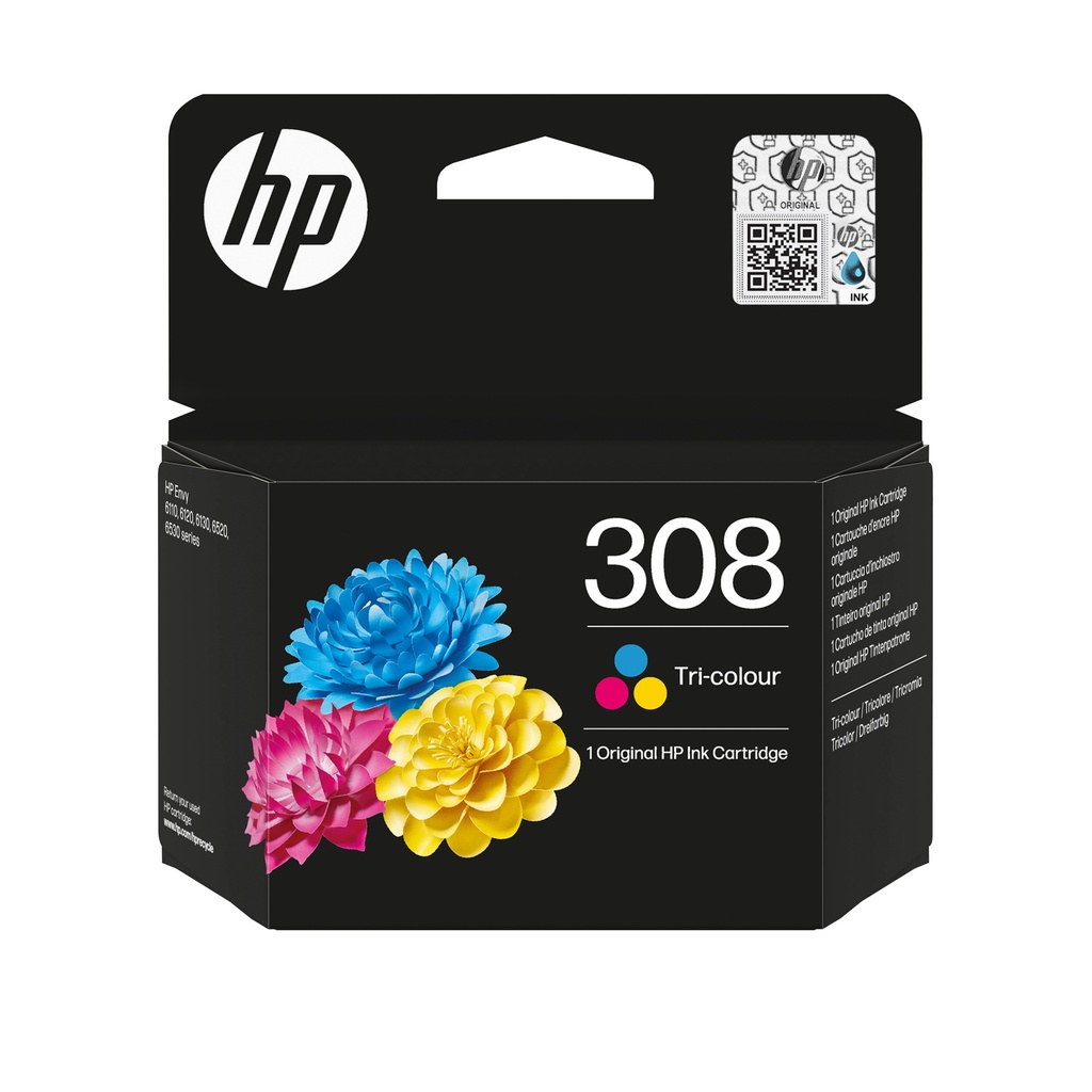 [19133249000] HP 308 Cyan/Magenta/yellow Original Ink Cartridge Ink Cartridges