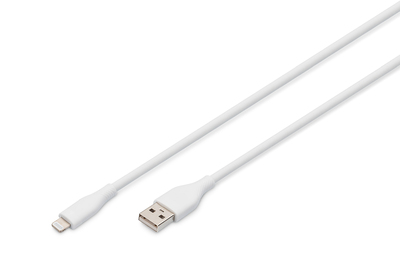 DIGITUS Lightning silicone connection cable, USB-A Lightning 2 m, white Cables & Adapters
