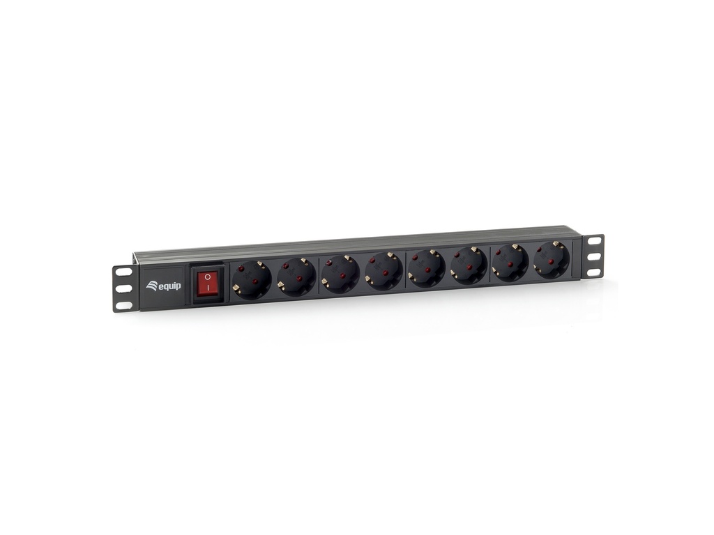 Equip Steckdosenleiste 19 inch 8-fach schuko plug with Schalter Black Power Strip 1.8 m Power Accessories