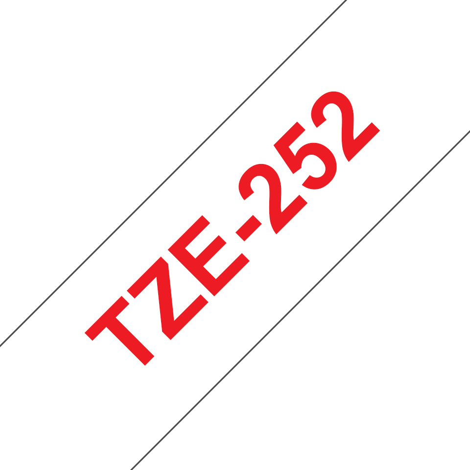 [1927115000] Brother TZe 252 Laminiertes Klebeband red auf white Rolle x 1 n Printer Media