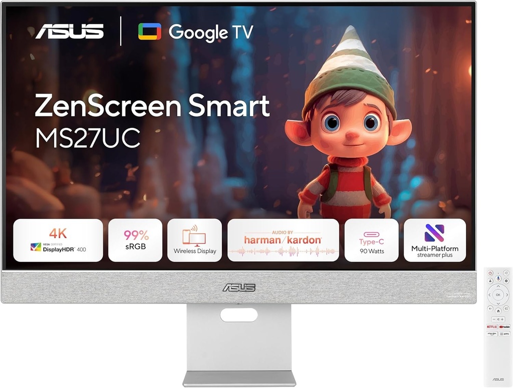 ASUS ZenScreen Ms27Uc Smart-monitor 27 inch Flat Screen 27-inch - 28" 5 ms Monitors 90LM0A3H-B01O70