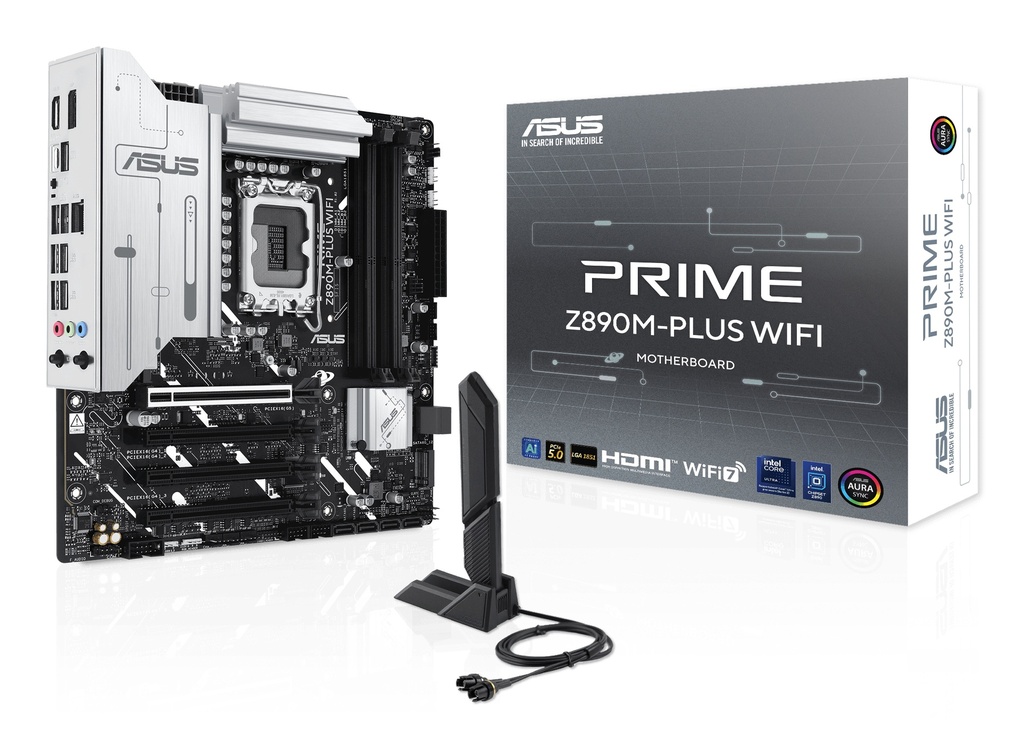 [19378930000] ASUS PRIME Z890M-PLUS Wi-Fi, Intel, LGA 1851 (Socket V1), Intel Core Ultra (Series 2), LGA 1851, DDR 5-SDRAM, 192 GB Motherboard Intel Socket 1851 (Core Ultra 100&200 Motherboards