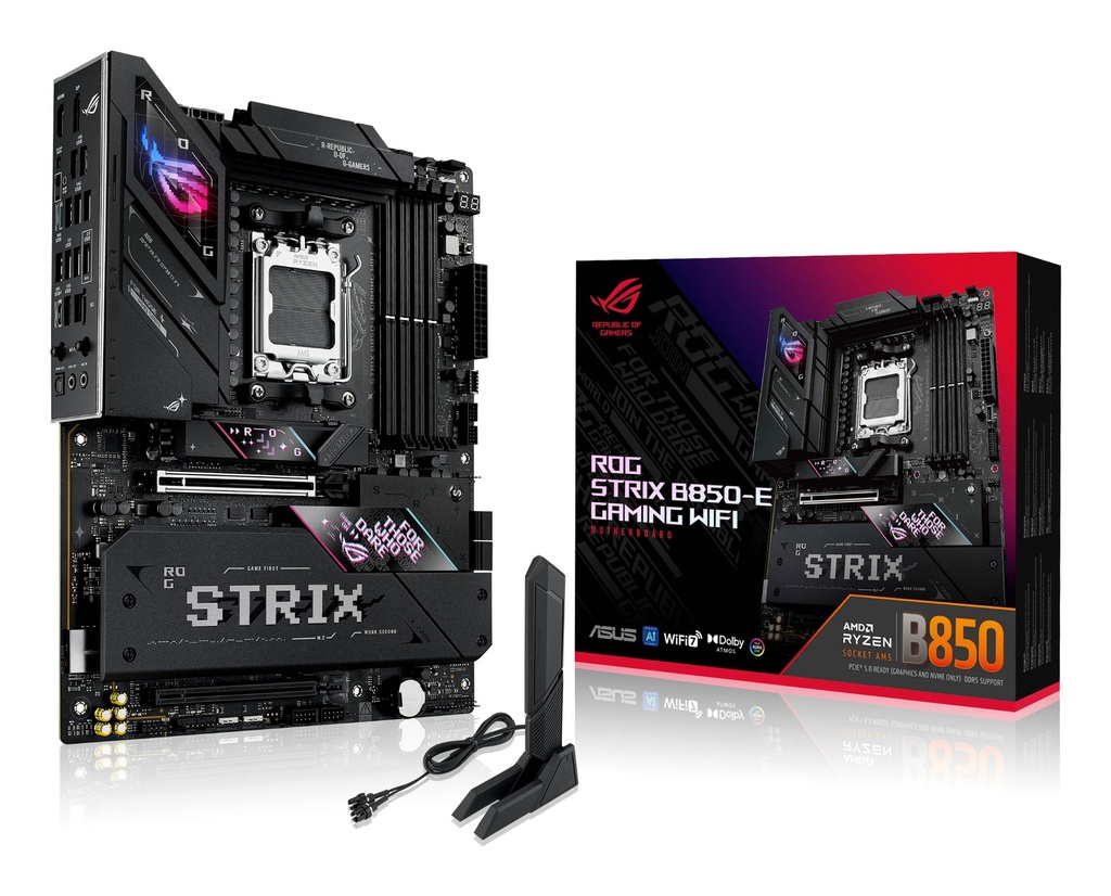 ASUS ROG STRIX B850-E GAMING Wi-Fi Motherboard ATX Socket AM5 AMD B850 Ch... AMD Socket AM5 (Ryzen Zen4 Motherboards
