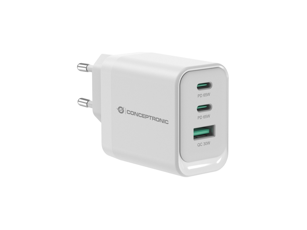 [20144746000] Conceptronic ALTHEA21W65 3-Port 65 W GaN USB Pd Charger USB-C x 2 USB-a 1... Chargers