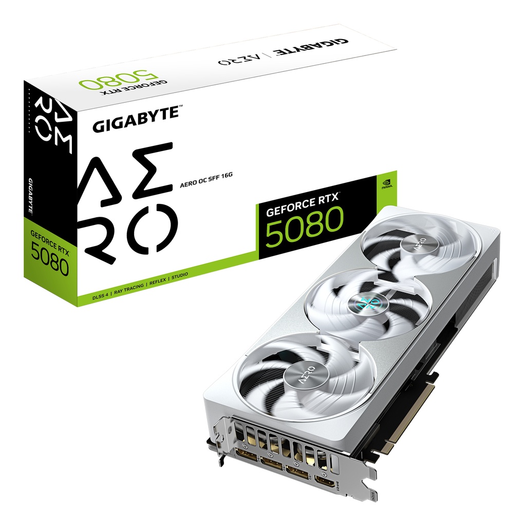 Gigabyte GeForce RTX 5080 AERO OC SFF 16G graphics card HDMI/DP Nvidia 5000 16 GB Cards GV-N5080AERO OC-16GD
