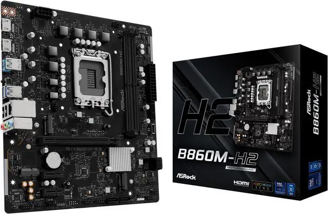 ASRock B860M-H2 Intel B860 LGA 1851 Motherboard Intel Socket 1851 (Core Ultra 100&200 Motherboards