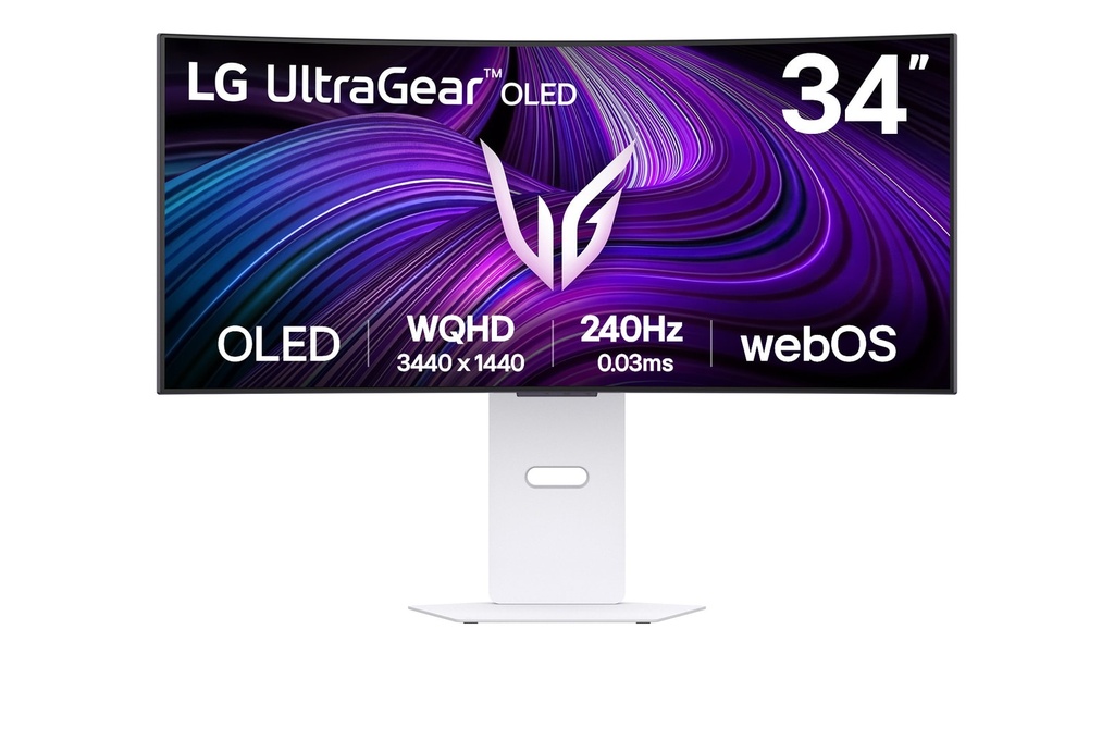[20246555000] LG UltraGear 34GX90SA-W Monitor OLED Curved Flat Screen 34-inch Monitors