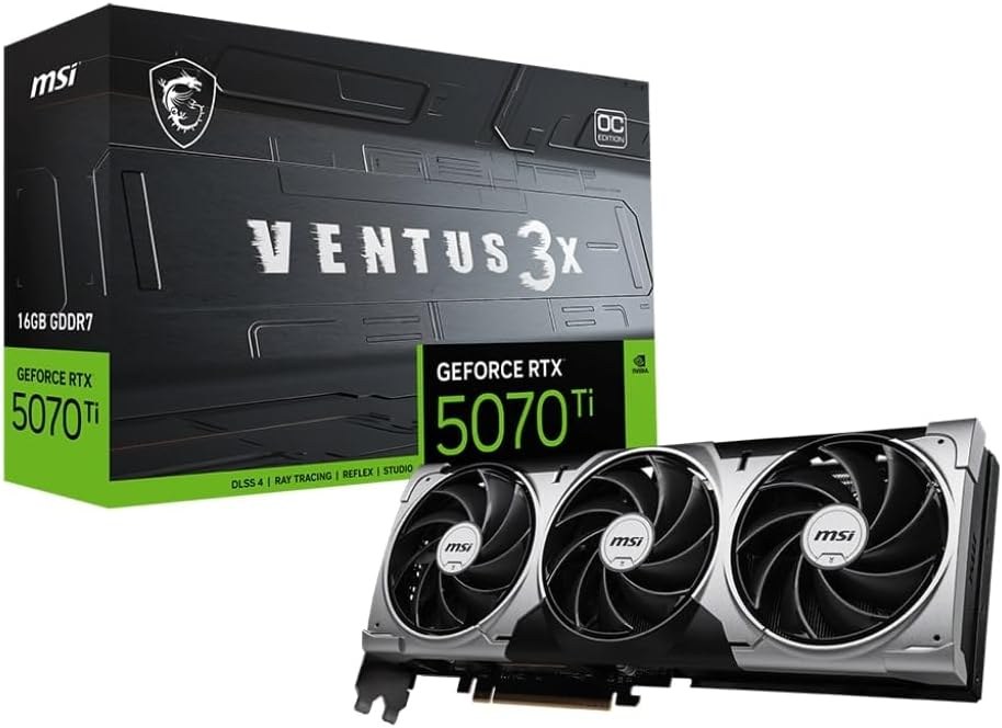 [20280697000] MSI GeForce RTX 5070 Ti Ventus 3x OC Graphics card PCI-Express Graphics Cards