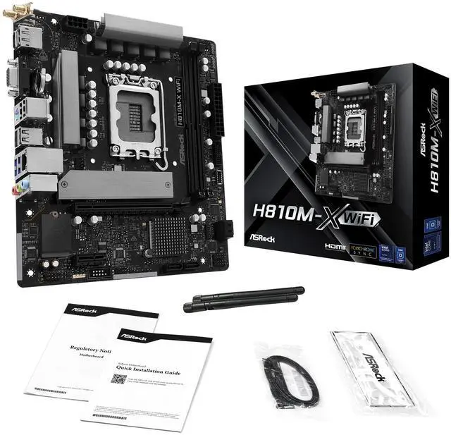 ASRock MB Intel 1851 H810M-X Wi-Fi Motherboard Intel Socket 1851 (Core Ultra 100&200 Motherboards