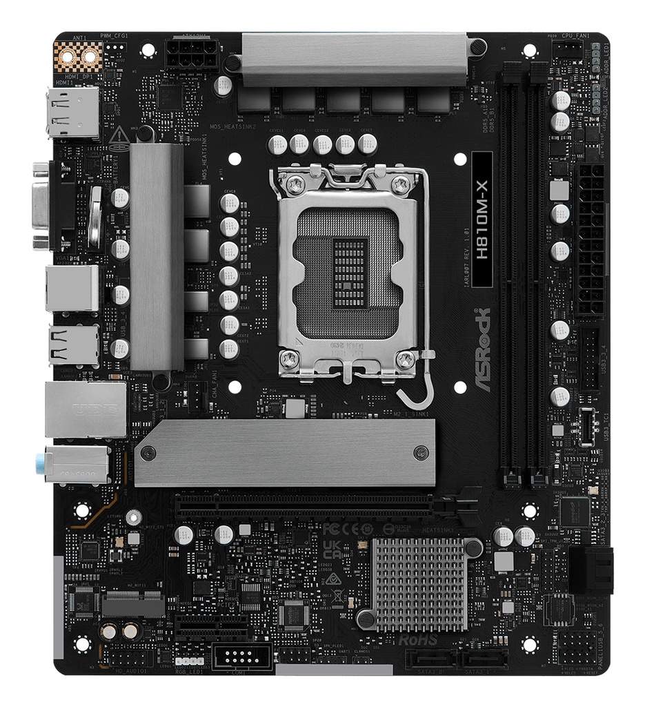 [20283820000] ASRock 1851 H810M-X -/M.2/DP/HDMI/VGA/AμAtx Motherboard Intel Socket (Core Ultra 100&200) Motherboards 90-MXBS4-A0UAYZ