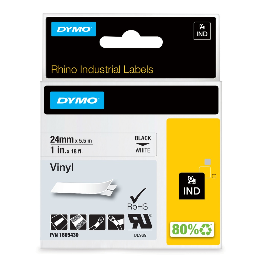 [2044318000] Dymo Rhino 6000+ Vinyl x Black auf white Printer Media
