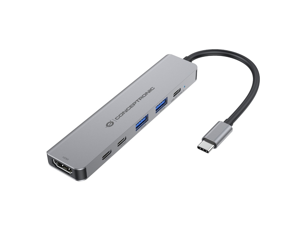[20456219000] Conceptronic DONN33G 6 in 1 USB 3.2 Gen 1 docking station HDMI USB-A 5 GBps x 2 USB-C 2 Laptop Accessories